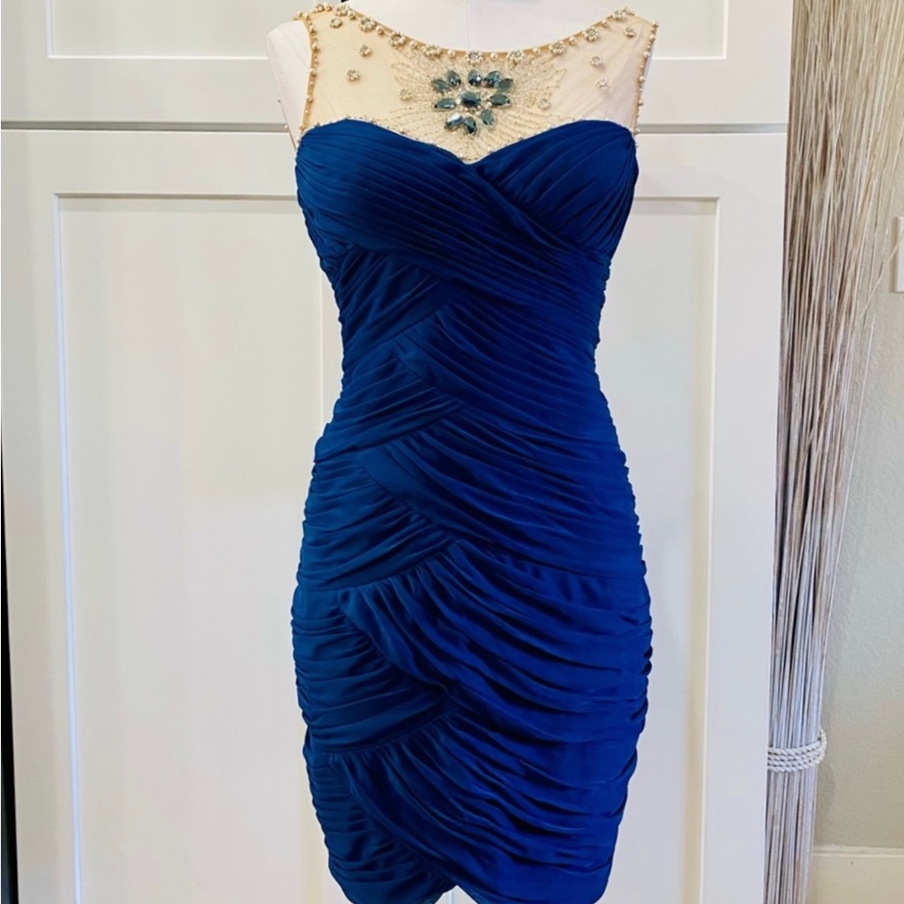 Adrianna Papell Beaded Pleated Dress